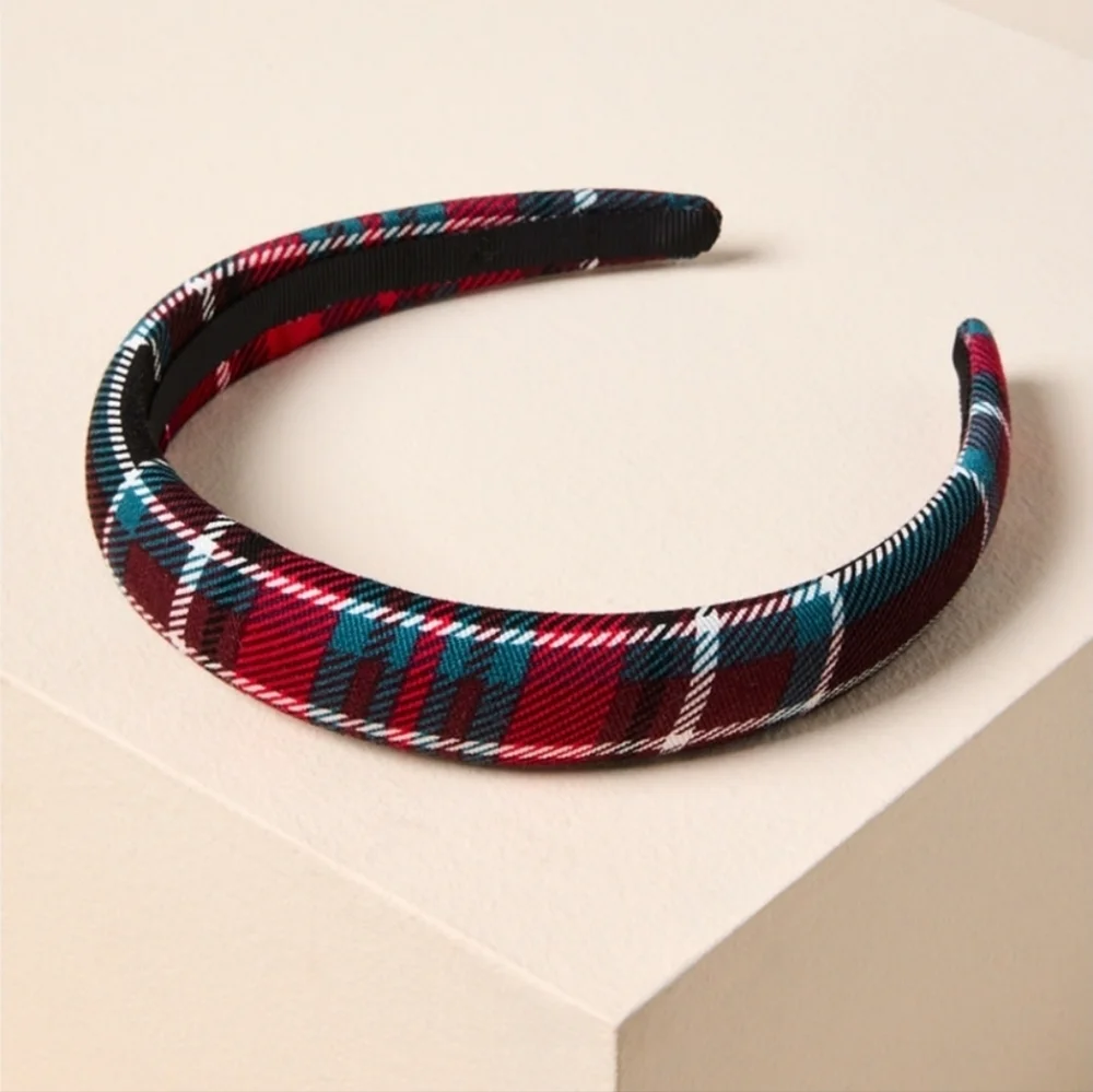 FRANCESCA'S Headband & Scrunchie Plaid 2pc Set